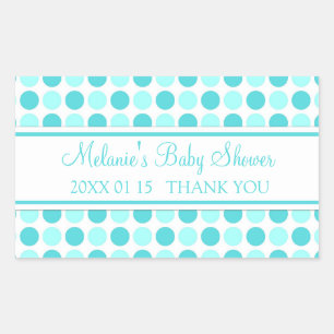 Blue Dots Baby Shower Favor Stickers