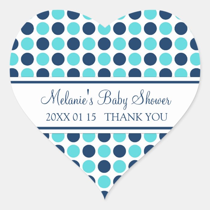 Blue Dots Baby Shower Favor Stickers