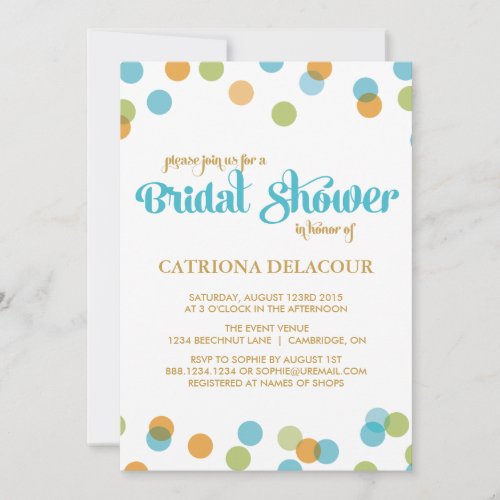 BLUE DOTS CONFETTI | BRIDAL SHOWER INVITATION