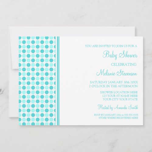 Blue Dots Custom Baby Shower Invitations