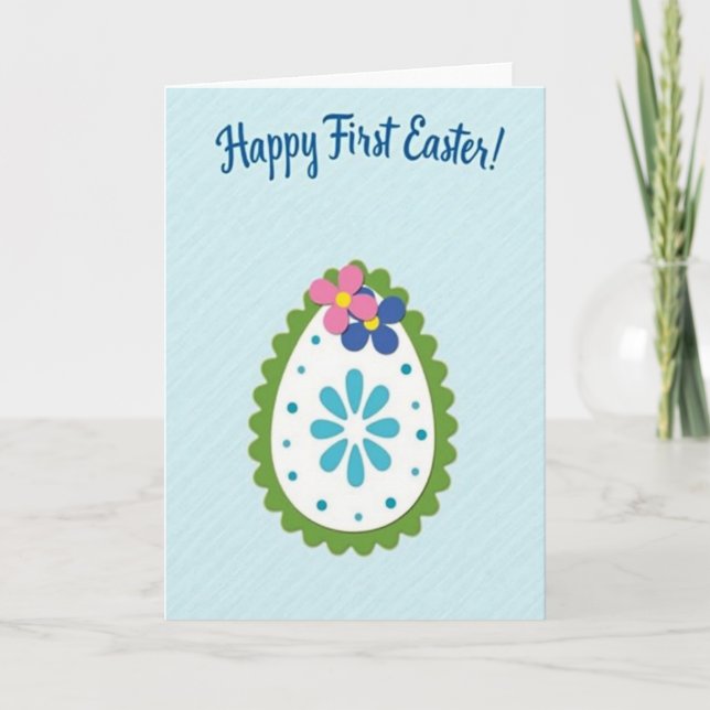 Blue Dots Easter Celebration Card (Front)