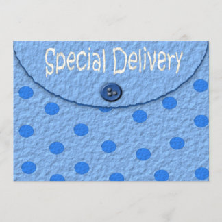 Blue Dots Envelope Boys Baby Shower Invitations