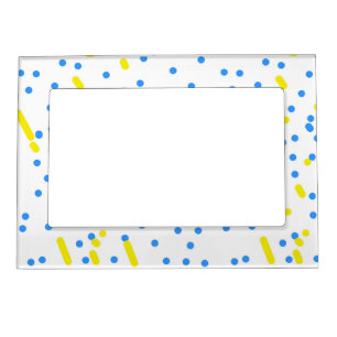 Blue Dots Leonid Meteor Baby Shower Magnetic Frame