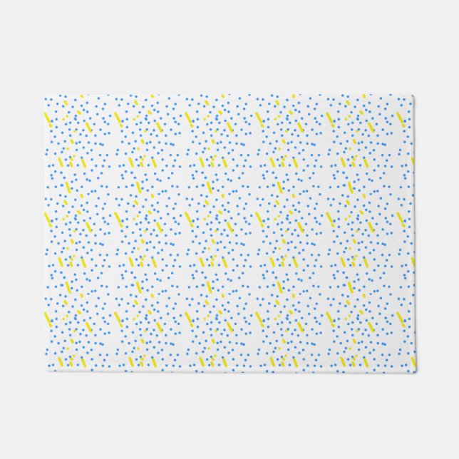 Blue Dots Meteor Shower  Doormat (Front)