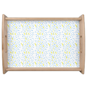 Blue Dots Meteor Shower Serving Tray