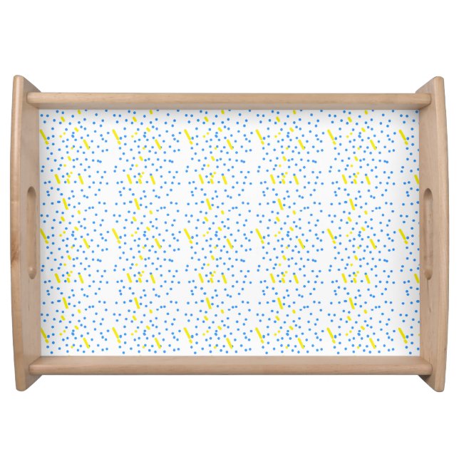 Blue Dots Meteor Shower  Serving Tray (Front)