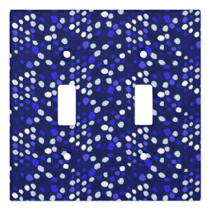 Blue Dots Multi Colored Fun Geometric Design Light Switch Cover