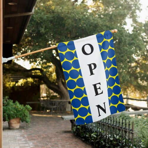 Blue Dots Open Sign Flag