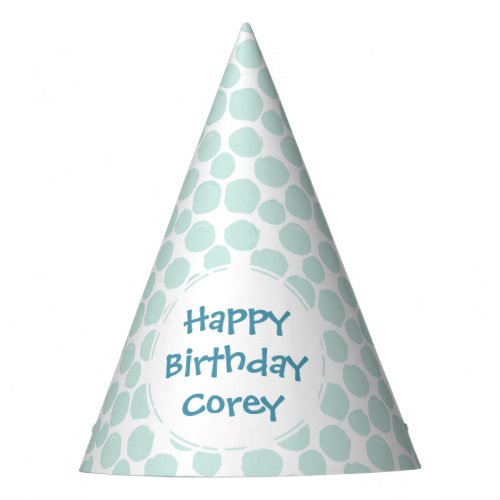 Blue Dots Pattern Custom Birthday Party Party Hat