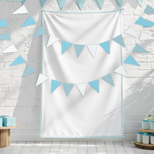 Blue Dotted Birthday Party For Twin Boys Bunting Flags