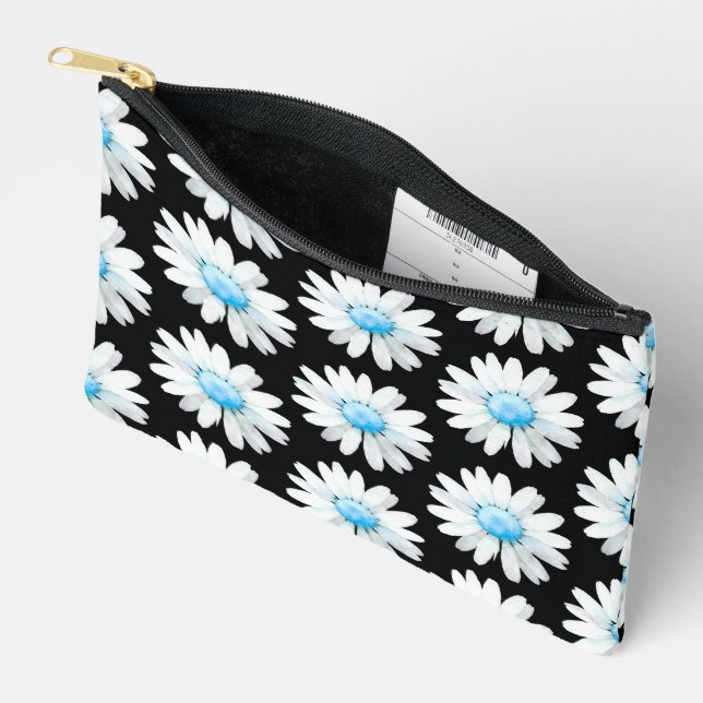 Blue Dotted Daisy's Accessory Pouch (Open)