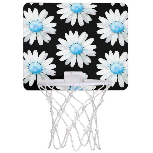Blue Dotted Daisy's Mini Basketball Hoop (Front)