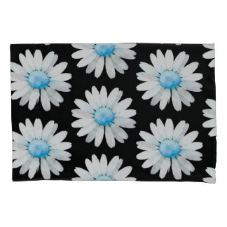 Blue Dotted Daisy's Pillow Case