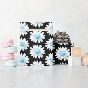 Blue Dotted Daisy's Wrapping Paper