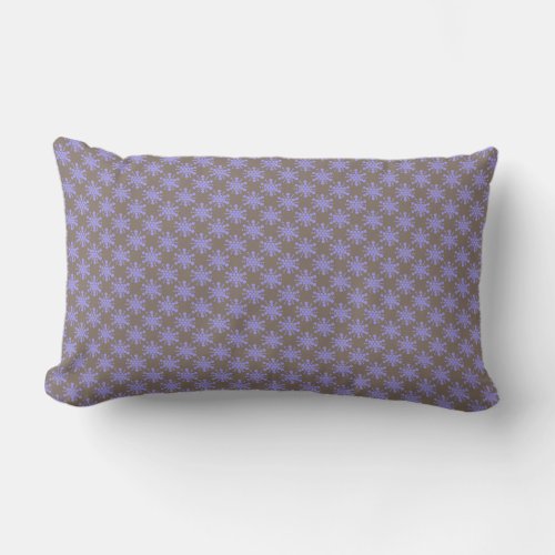 Blue dotted stars on chocolate brown lumbar pillow