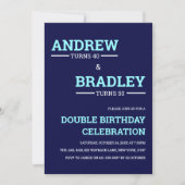Blue Double Birthday Celebration Invitation (Front)