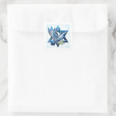 Blue Dove and Star of David Peace Square Sticker (Bag)