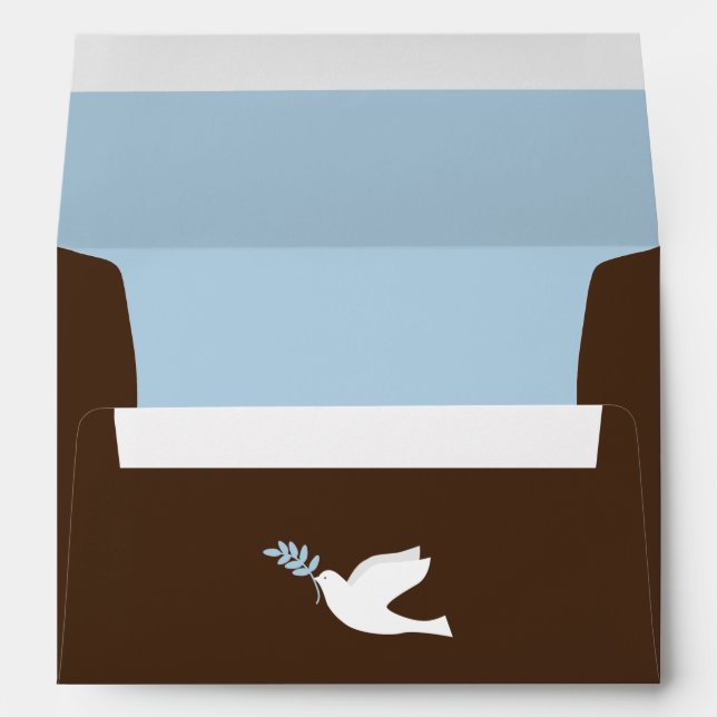 Blue Dove Baby Baptism Envelope (Back (Bottom))