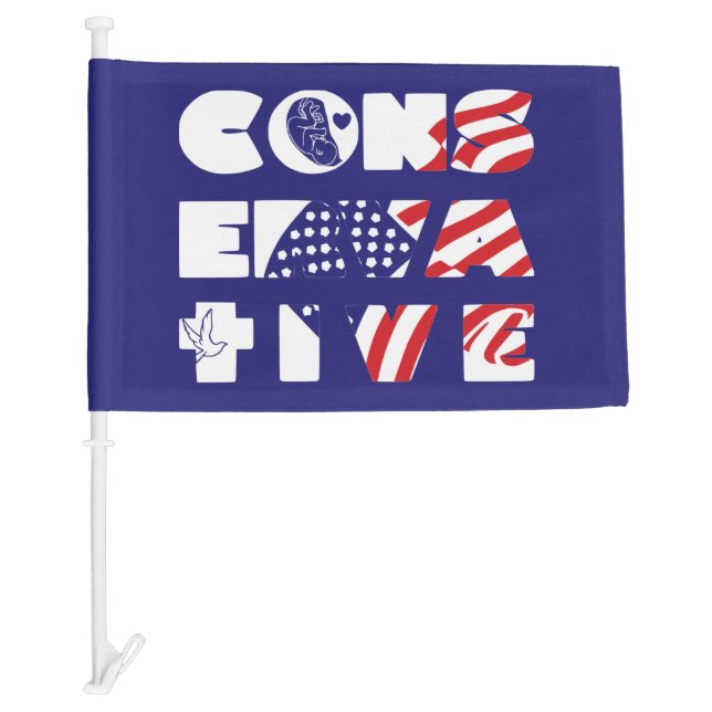 blue Dove Cross US Flag Pro-Life Conservative (Front)