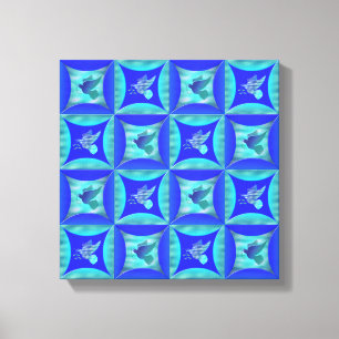 Blue Dove in the Hole in the Barn Door Canvas Print