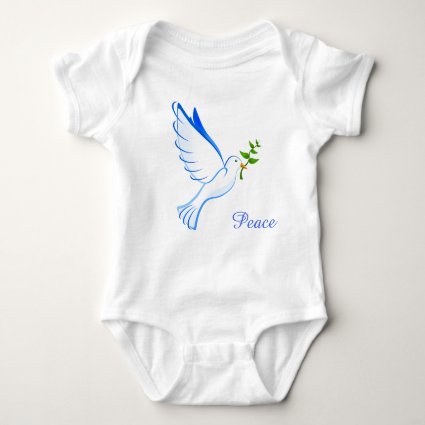 Blue Dove of Peace Baby Bodysuit