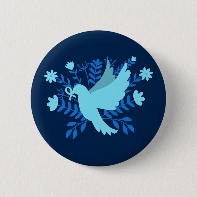 Blue dove of Peace Button (Front)