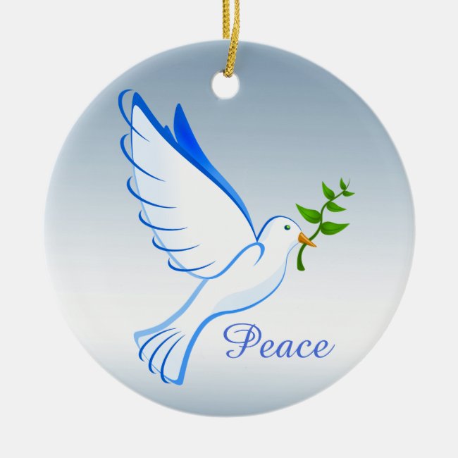 Blue Dove of Peace Ceramic Ornament