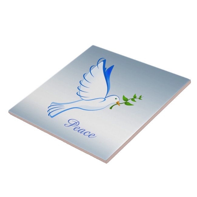 Blue Dove of Peace Ceramic Tile