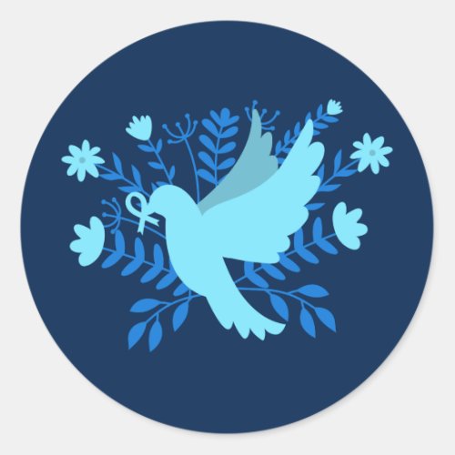 Blue dove of Peace Classic Round Sticker