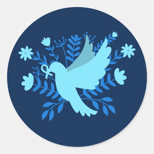 Blue dove of Peace Classic Round Sticker (Front)