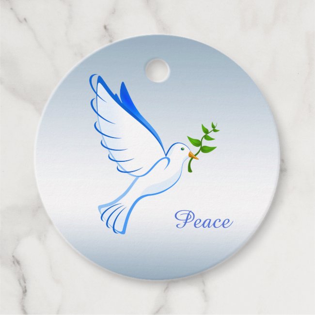 Blue Dove of Peace Favor Tag
