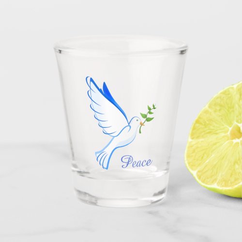 Blue Dove of Peace Shot Glass