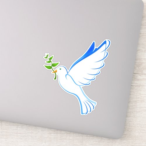 Blue Dove of Peace Vinyl Sticker