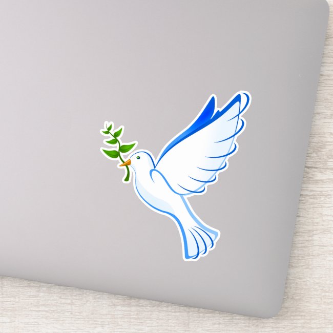 Blue Dove of Peace Vinyl Sticker