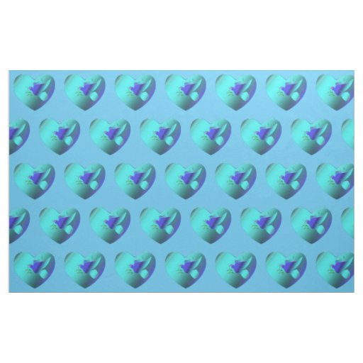 Blue Dove of the Sky Heart Fabric