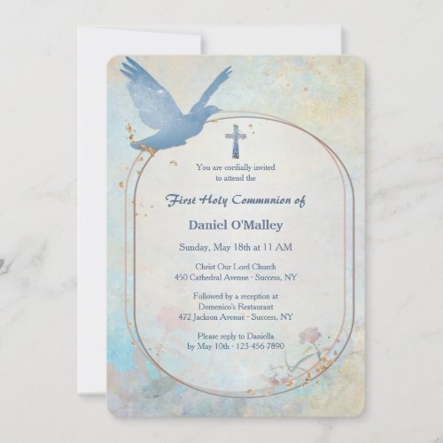 Blue Dove Religious Invitation