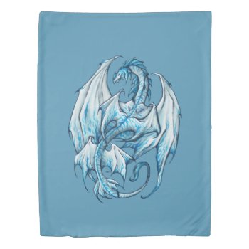 Blue Dragon (1 Side) Twin Duvet Cover by FantasyPillows at Zazzle