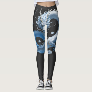 Blue Dragon Art Mythical Fantasy Aesthetic Ori Leggings