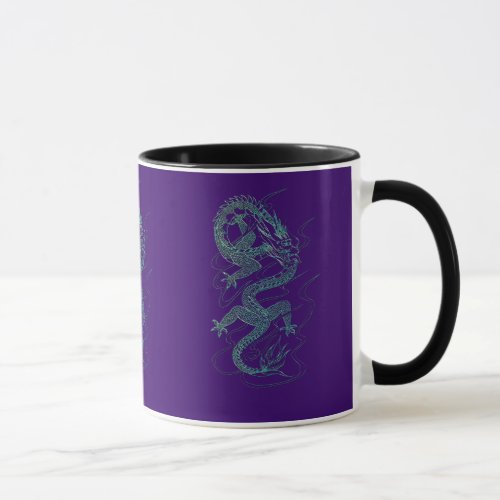 Blue Dragon Asian Art Design Mug