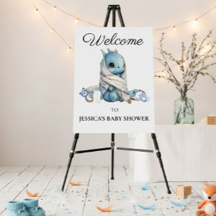 Blue Dragon Baby Shower Thank you Foam Board