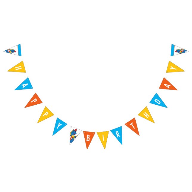 Blue Dragon Birthday Bunting Flag (All)