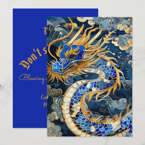 Blue Dragon Birthday Card