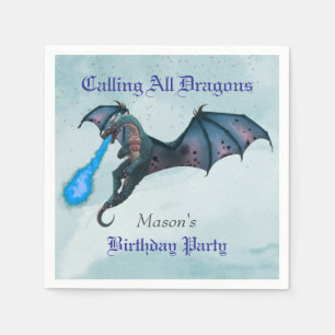 Blue Dragon Birthday party Napkins