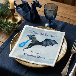 Blue Dragon Birthday party  Napkins