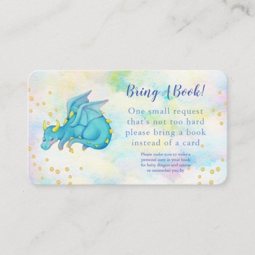Blue Dragon Books for Baby Shower Enclosure Card