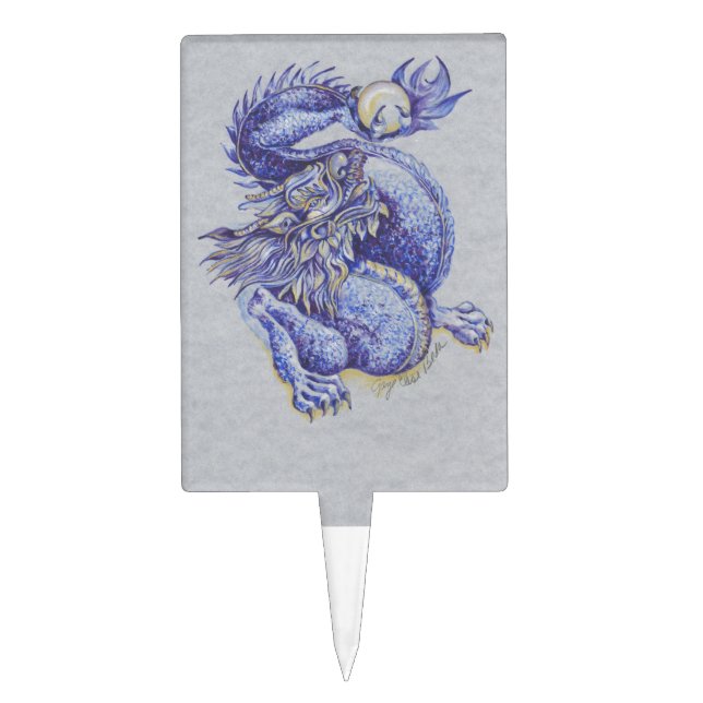 Blue Dragon Cake Topper (Front)