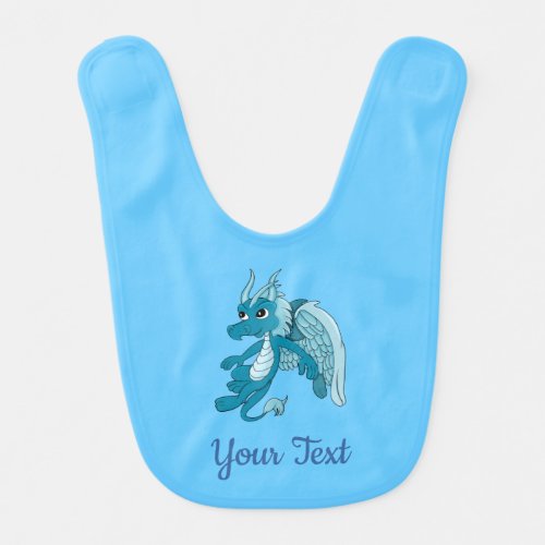 Blue Dragon Cartoon Baby Bib