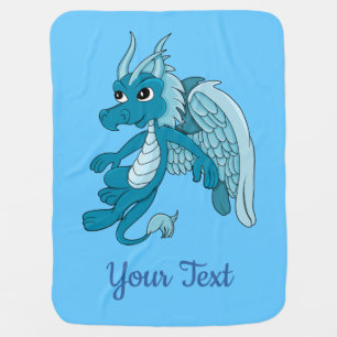 Blue Dragon Cartoon Baby Blanket