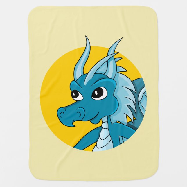 Blue dragon cartoon baby blanket (Front)