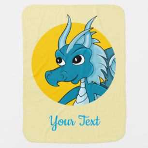 Blue dragon cartoon baby blanket